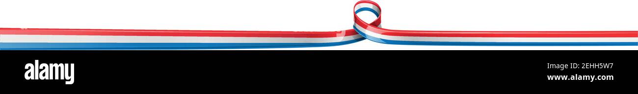 Abstraktes Frankreich Flaggenband auf weißem Hintergrund Stock Vektor