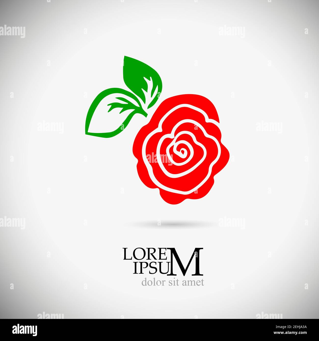 Logo ist eine einfache Rose. Vektorgrafik Stock Vektor
