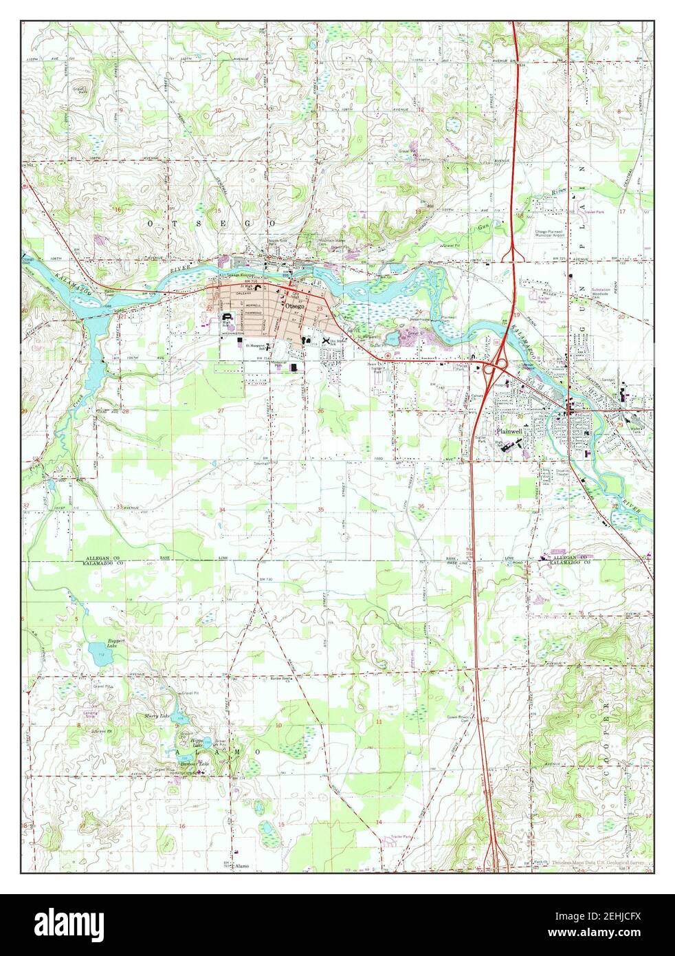 Otsego, Michigan, Karte 1967, 1:24000, Vereinigte Staaten von Amerika von Timeless Maps, Daten U.S. Geological Survey Stockfoto