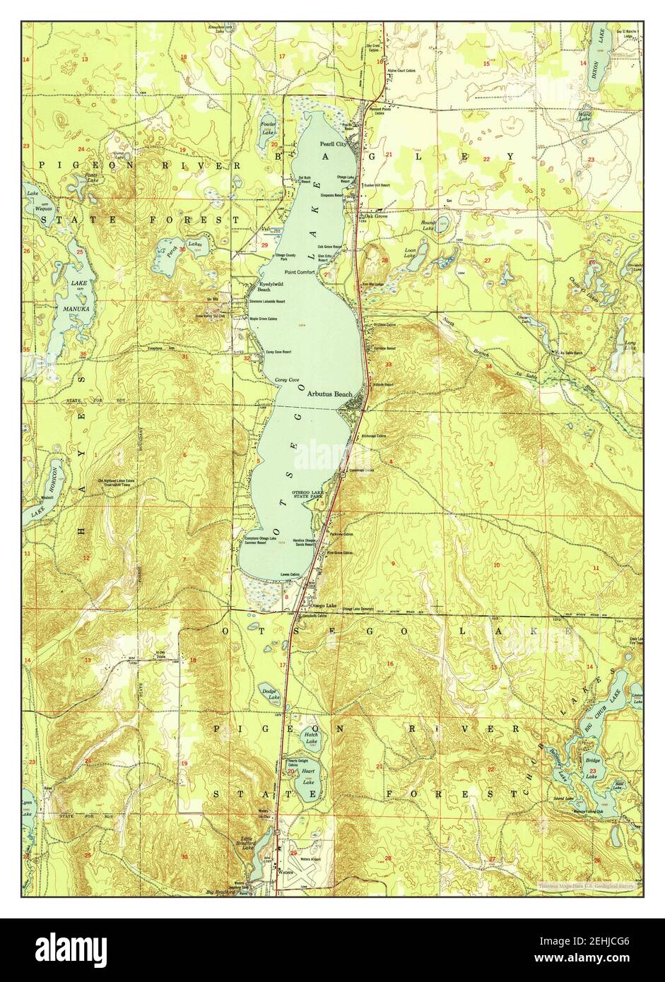 Otsego Lake, Michigan, Karte 1951, 1:24000, Vereinigte Staaten von Amerika von Timeless Maps, Daten U.S. Geological Survey Stockfoto
