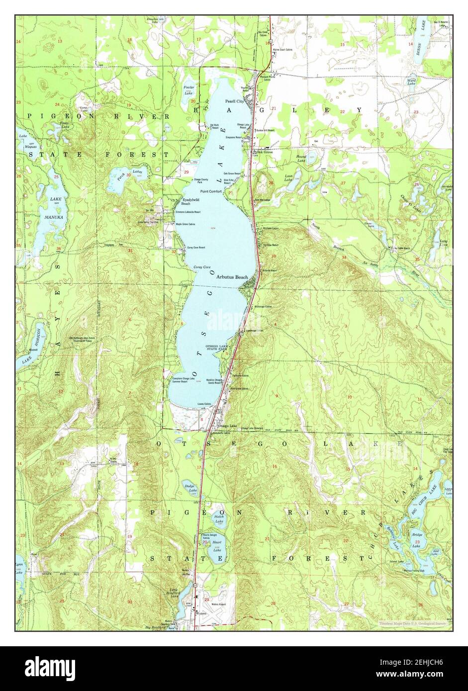 Otsego Lake, Michigan, Karte 1951, 1:24000, Vereinigte Staaten von Amerika von Timeless Maps, Daten U.S. Geological Survey Stockfoto