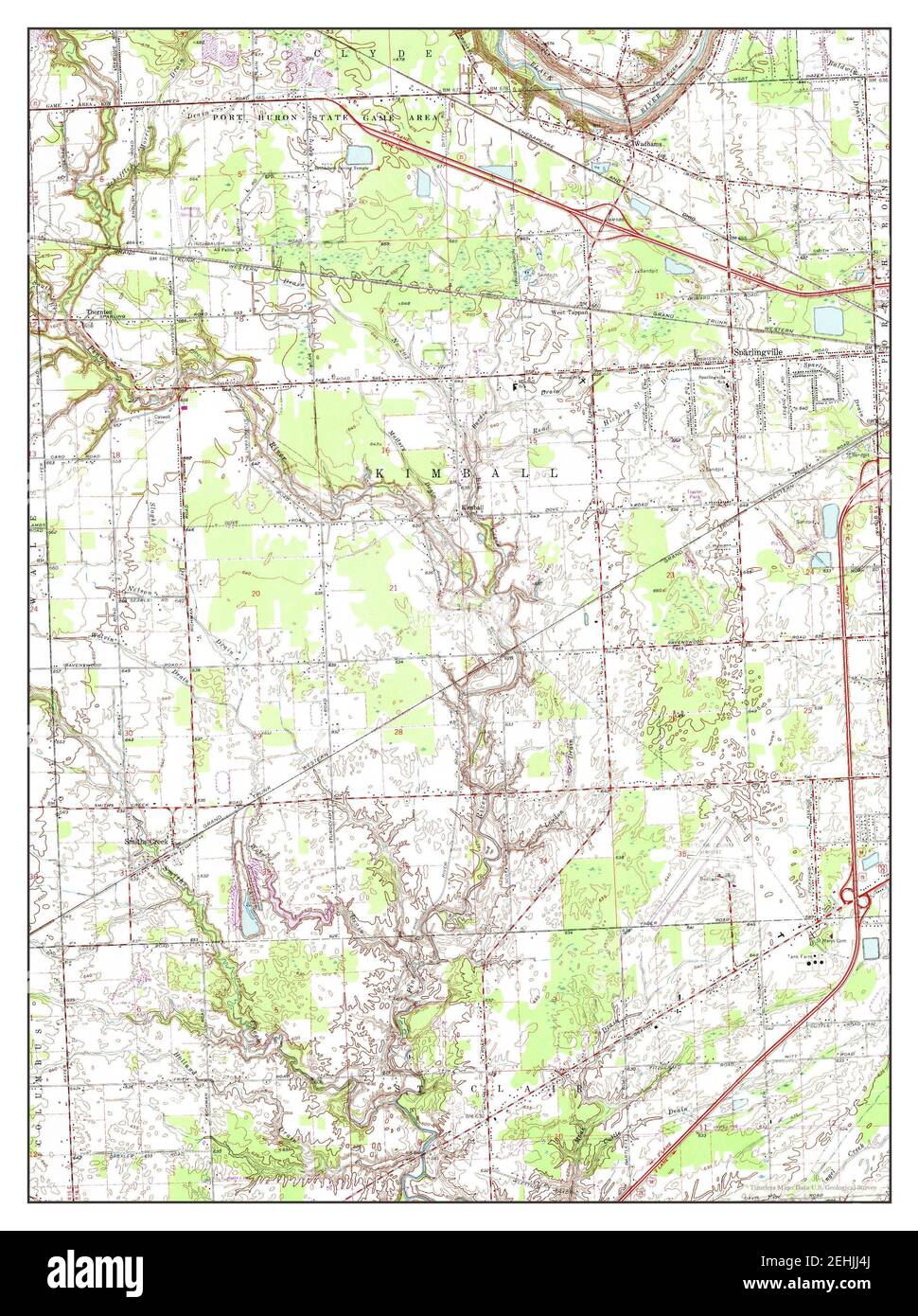 Smiths Creek, Michigan, Karte 1968, 1:24000, Vereinigte Staaten von Amerika von Timeless Maps, Daten U.S. Geological Survey Stockfoto