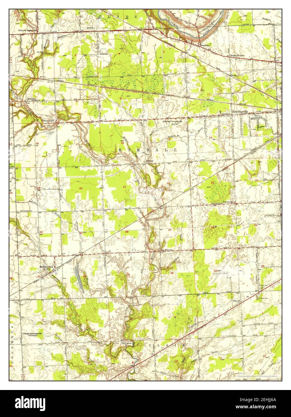 Smiths Creek, Michigan, Karte 1952, 1:24000, Vereinigte Staaten von Amerika von Timeless Maps, Daten U.S. Geological Survey Stockfoto