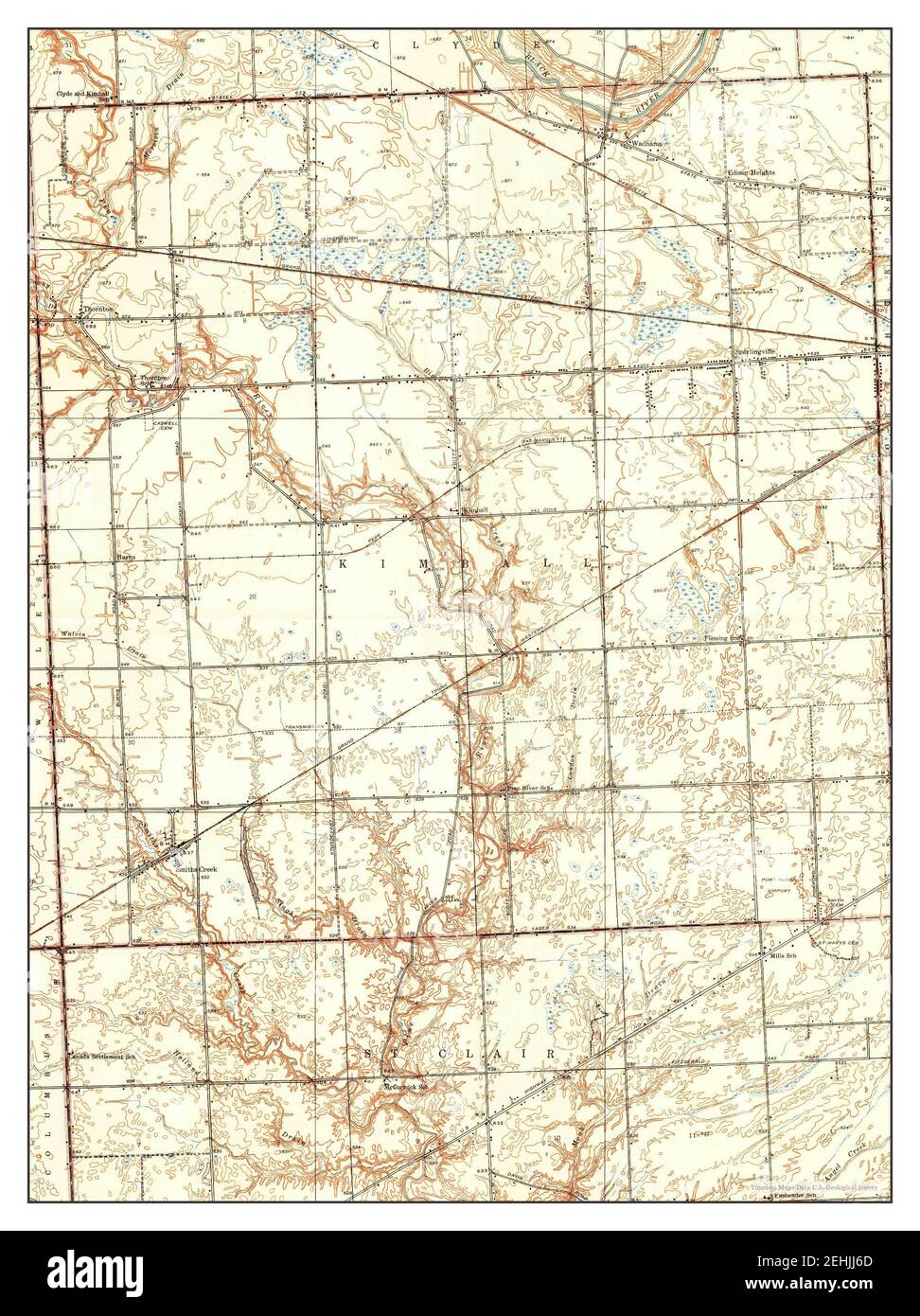 Smiths Creek, Michigan, Karte 1939, 1:24000, Vereinigte Staaten von Amerika von Timeless Maps, Daten U.S. Geological Survey Stockfoto