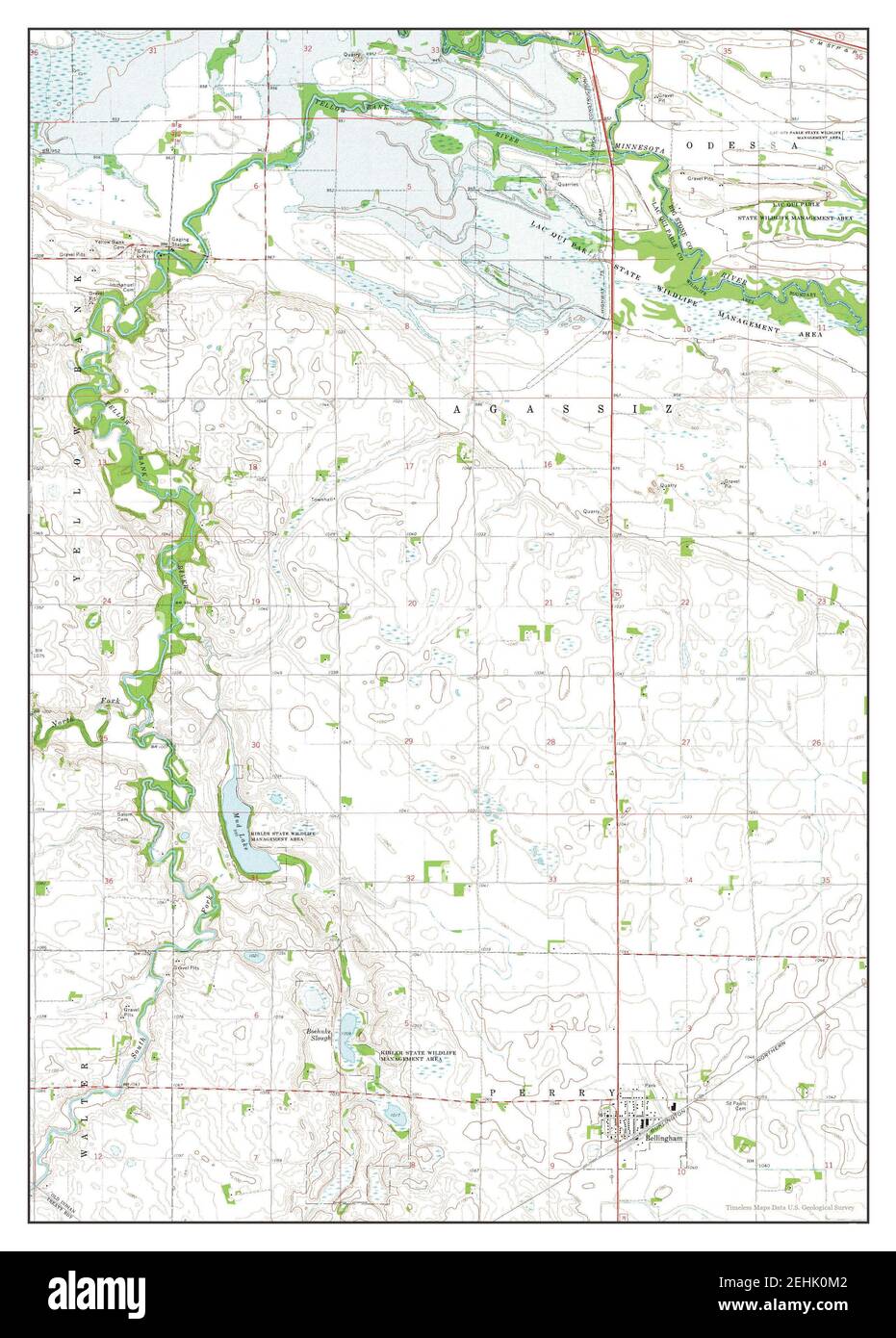 Bellingham, Minnesota, Karte 1971, 1:24000, Vereinigte Staaten von Amerika von Timeless Maps, Daten U.S. Geological Survey Stockfoto