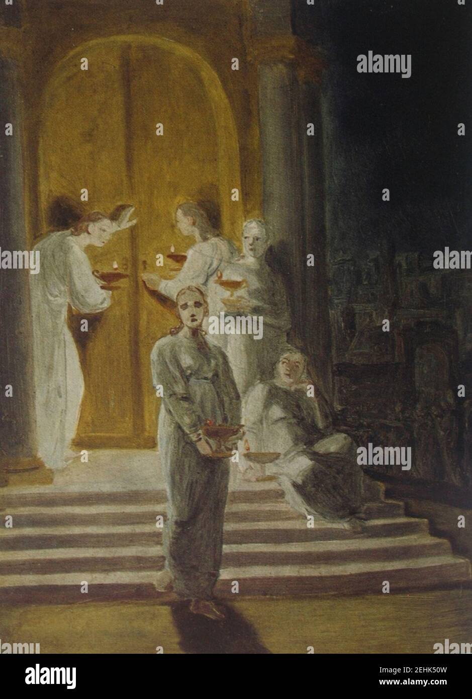 Gleichnis Von Den Klugen und Torichten Jungfrauen Stockfotos und