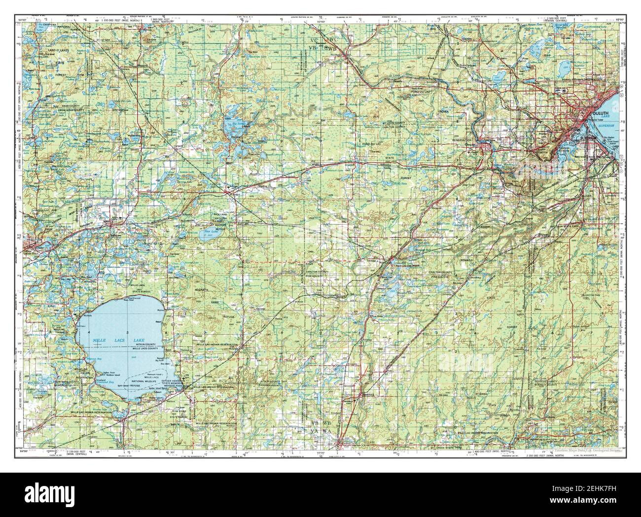 Duluth, Minnesota, Karte 1953, 1:250000, Vereinigte Staaten von Amerika von Timeless Maps, Daten U.S. Geological Survey Stockfoto