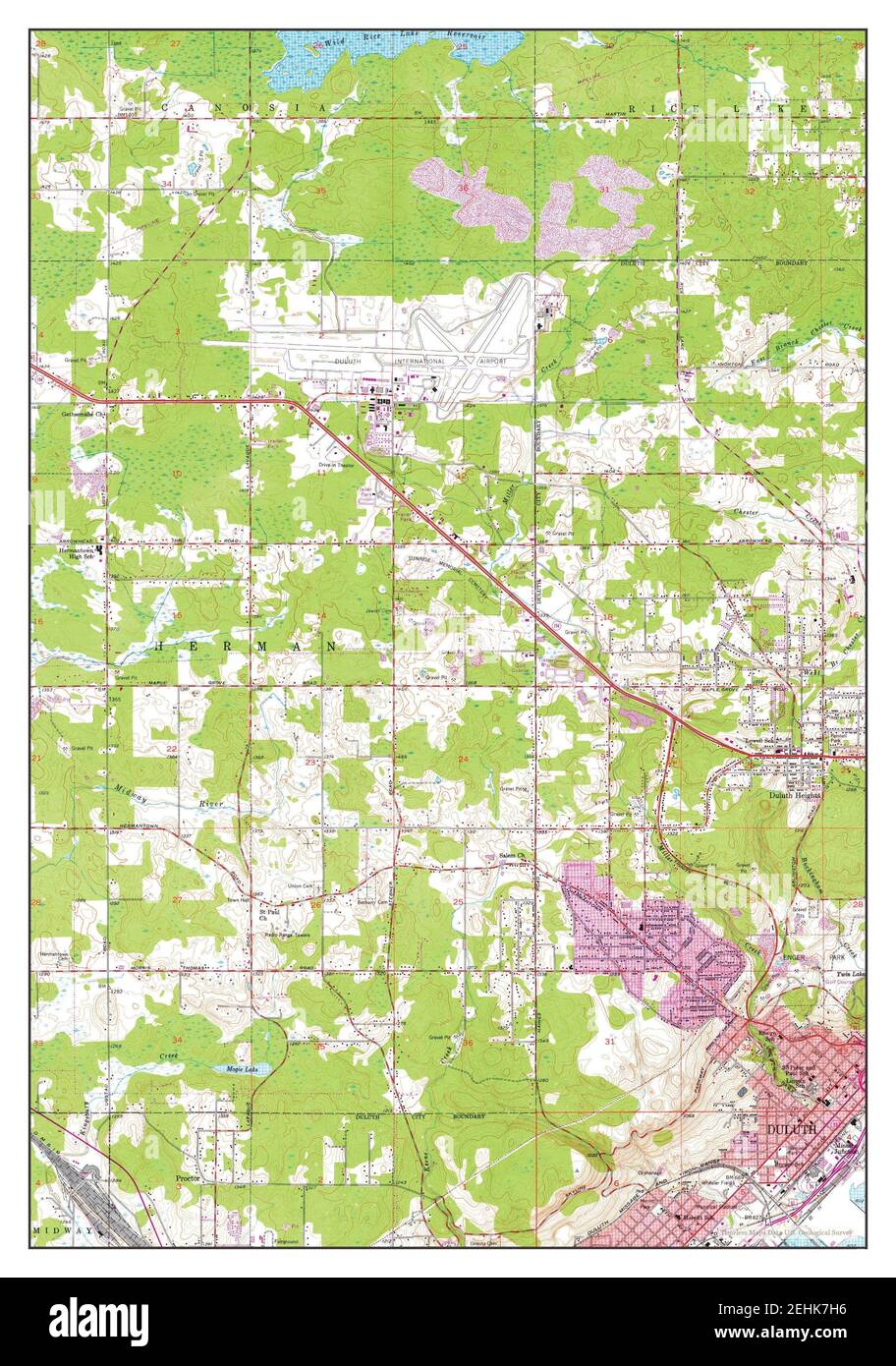 Duluth, Minnesota, Karte 1953, 1:24000, Vereinigte Staaten von Amerika von Timeless Maps, Daten U.S. Geological Survey Stockfoto