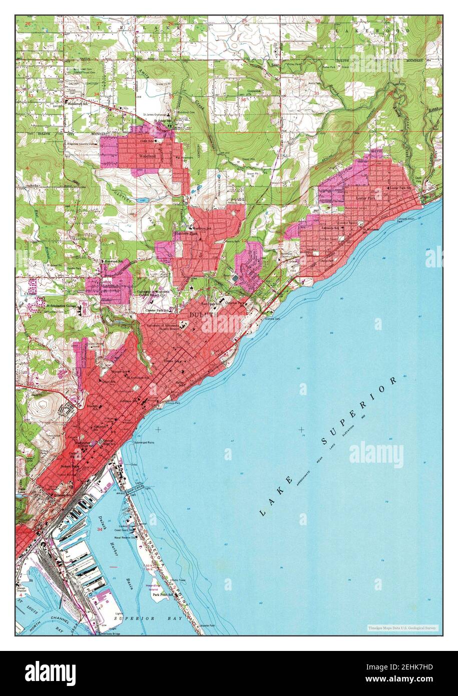 Duluth, Minnesota, Karte 1953, 1:24000, Vereinigte Staaten von Amerika von Timeless Maps, Daten U.S. Geological Survey Stockfoto