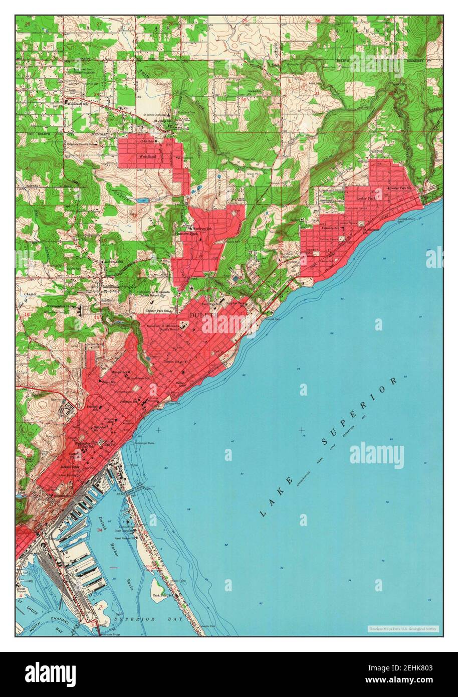 Duluth, Minnesota, Karte 1953, 1:24000, Vereinigte Staaten von Amerika von Timeless Maps, Daten U.S. Geological Survey Stockfoto