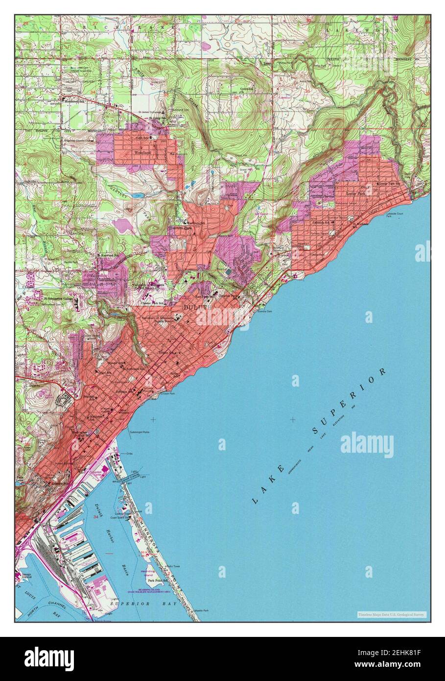 Duluth, Minnesota, Karte 1953, 1:24000, Vereinigte Staaten von Amerika von Timeless Maps, Daten U.S. Geological Survey Stockfoto