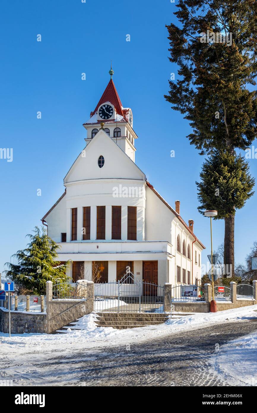 Husův sbor, Vlasim, Benesovsko, Stredocesky kraj, Ceska republika / Kirche, Vlasim, Mittelböhmische Region, Tschechische republik Stockfoto