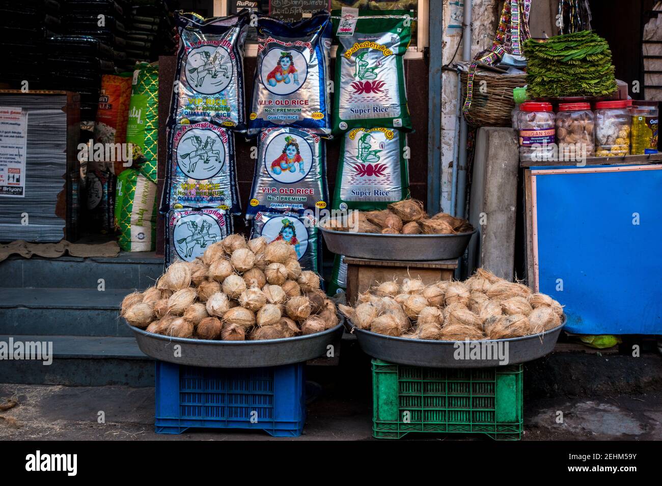 Kleines Geschäft in Chennai, Tamil Nadu, Indien Stockfoto