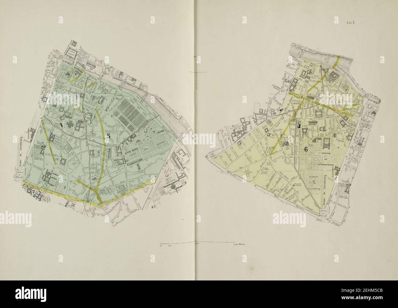 Paris 5e & 6e Arrondissement - Eugène Andrieveau-Goujon. Stockfoto