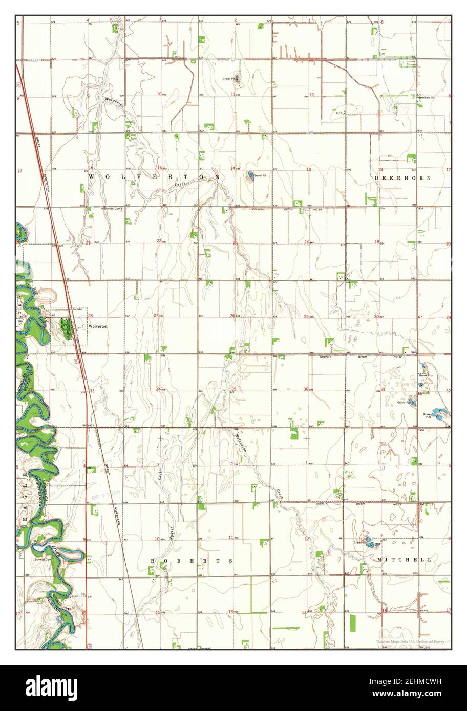 Wolverton, Minnesota, Karte 1966, 1:24000, Vereinigte Staaten von Amerika von Timeless Maps, Daten U.S. Geological Survey Stockfoto