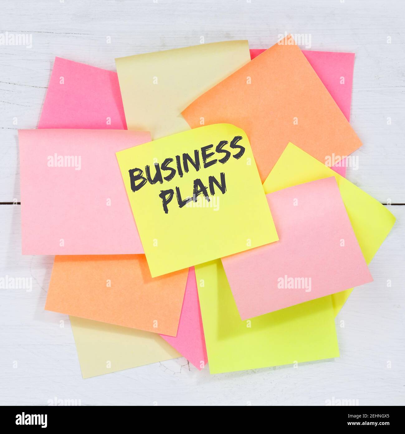 Business Plan Analyse Strategie Erfolg Firma Schreibtisch Notizbuch Stockfoto