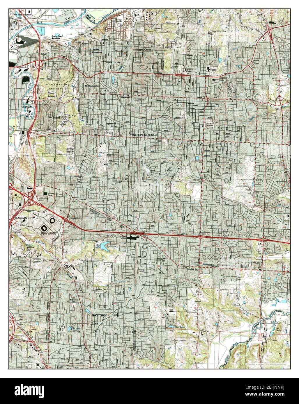 Independence, Missouri, Karte 1996, 1:24000, Vereinigte Staaten von Amerika von Timeless Maps, Daten U.S. Geological Survey Stockfoto