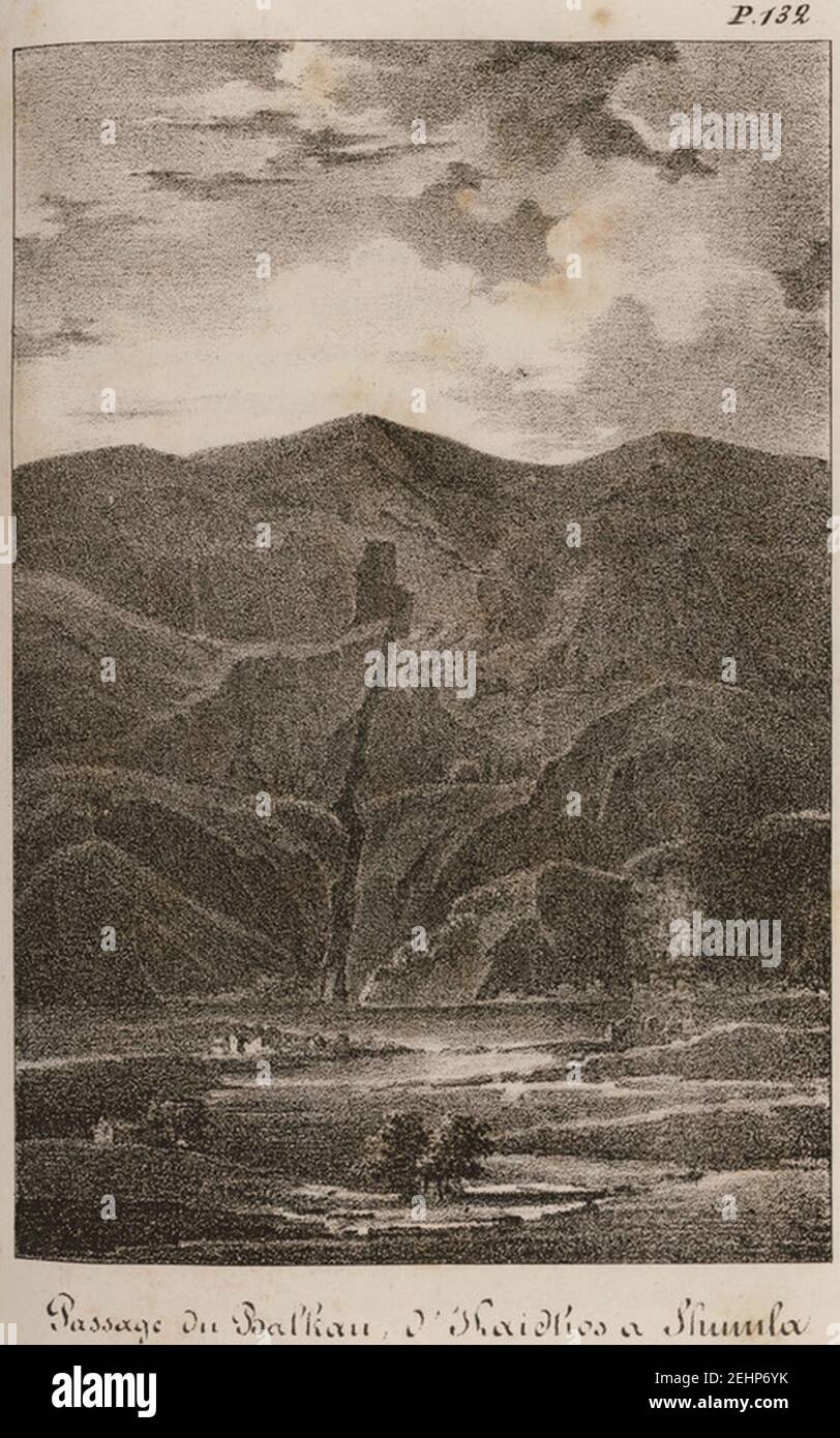 Passage du Balcan d'Haidhos a Shumla - Walsh Robert - 1828. Stockfoto