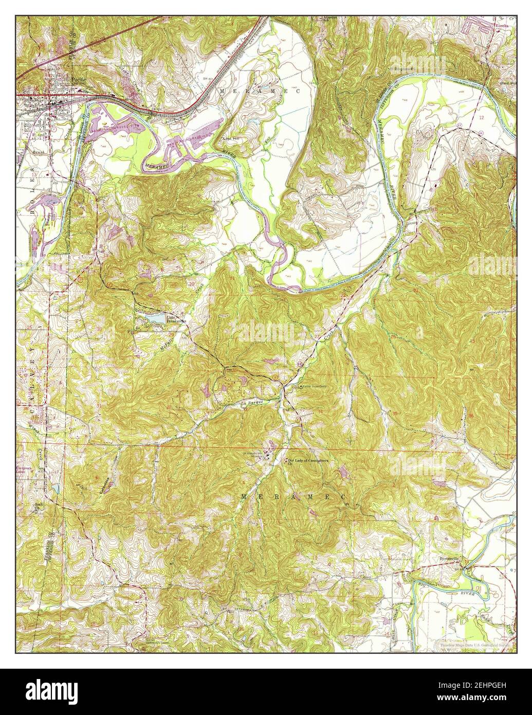 Pacific, Missouri, Karte 1954, 1:24000, Vereinigte Staaten von Amerika von Timeless Maps, Daten U.S. Geological Survey Stockfoto