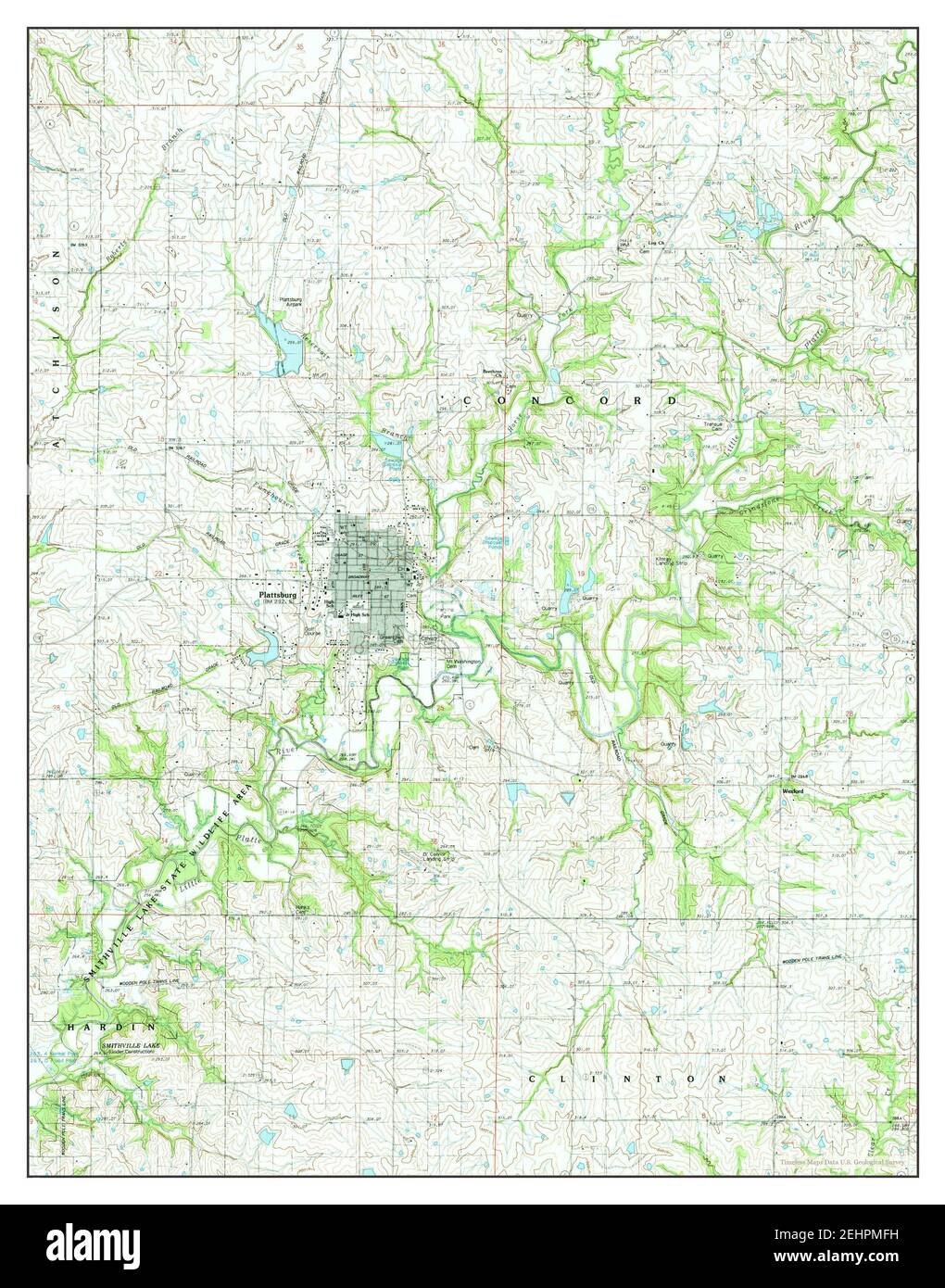Plattsburg, Missouri, Karte 1984, 1:24000, Vereinigte Staaten von Amerika von Timeless Maps, Daten U.S. Geological Survey Stockfoto