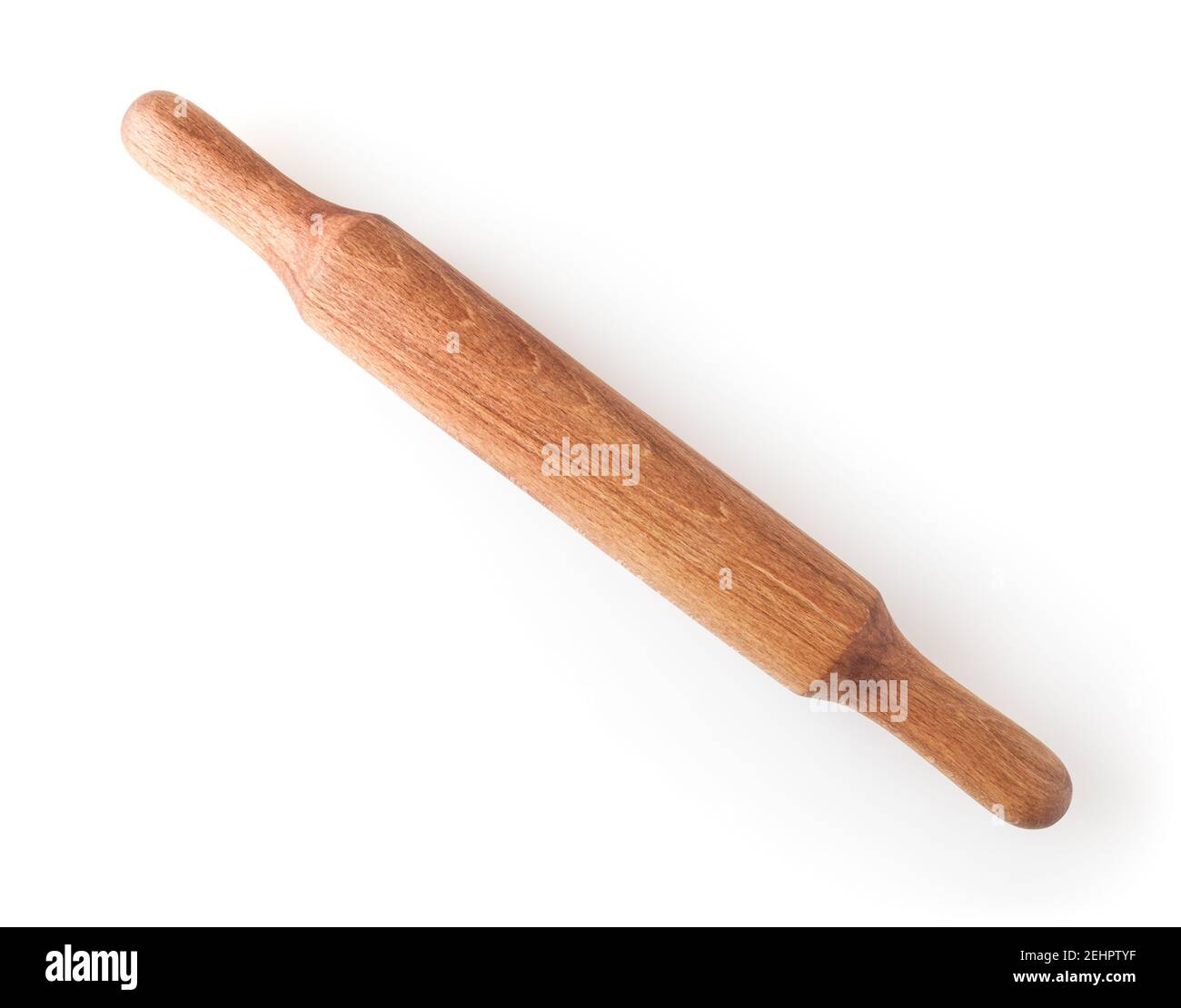 Hölzernen Nudelholz isoliert auf weißem Hintergrund Stockfoto