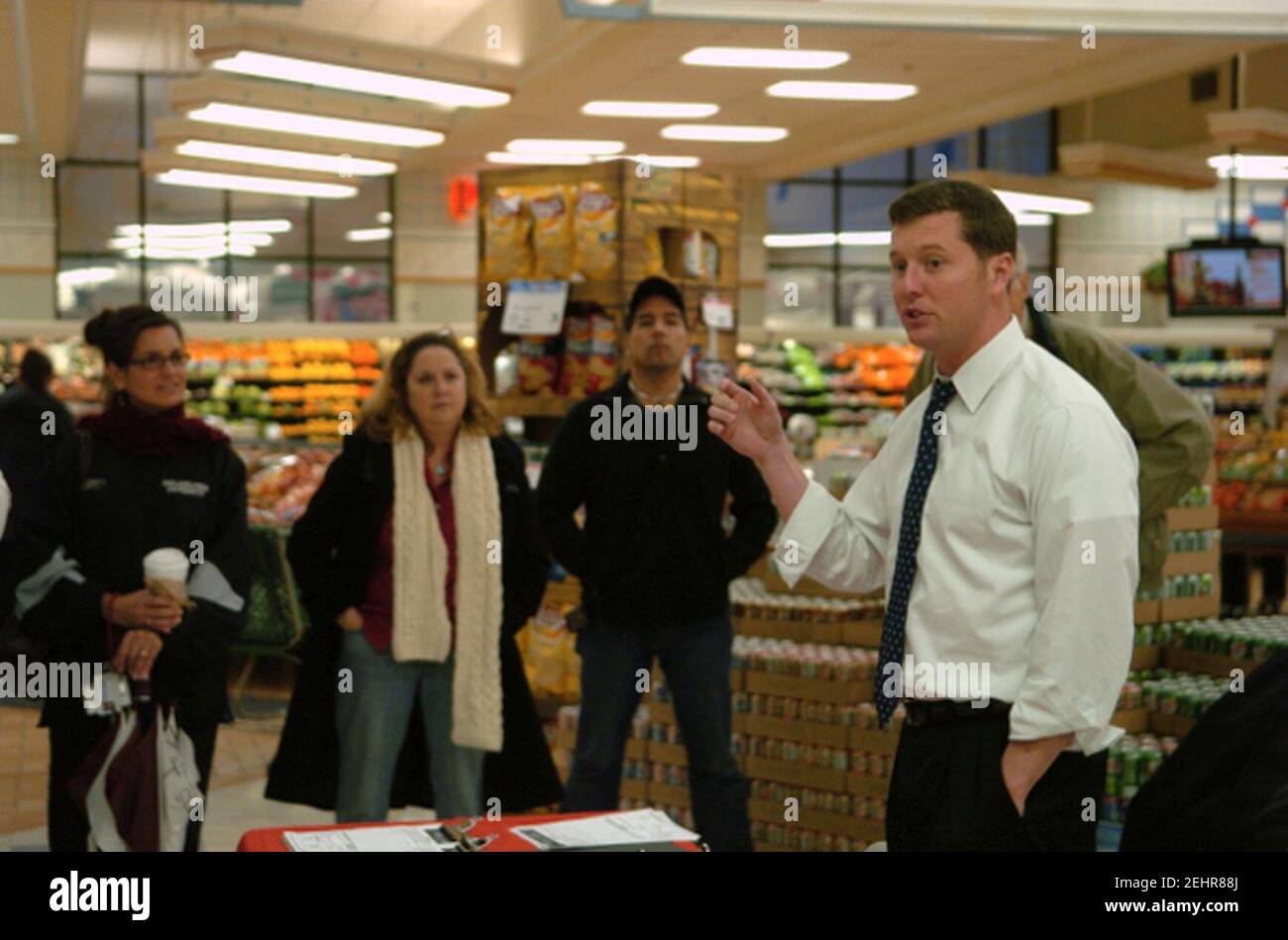 Patrick Murphy im Acme Supermarkt. Stockfoto