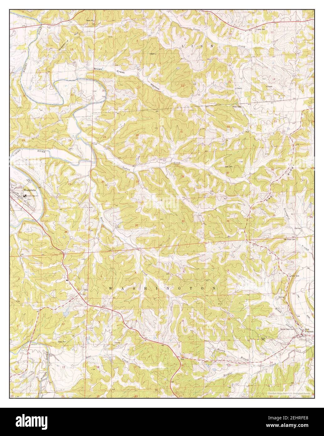 Westphalia East, Missouri, Karte 1981, 1:24000, Vereinigte Staaten von Amerika von Timeless Maps, Daten U.S. Geological Survey Stockfoto