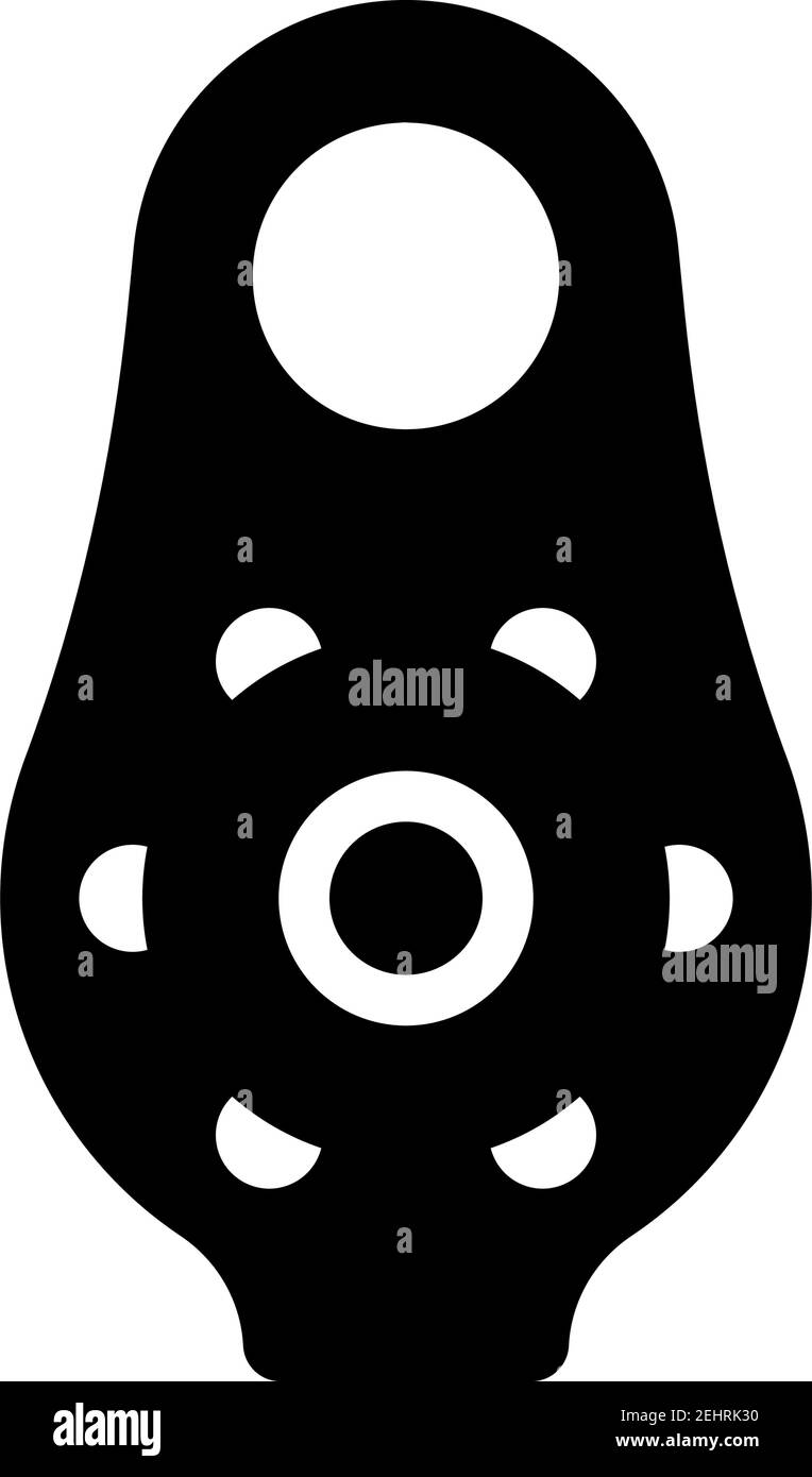 Symbol Für Alpinist Pulley. Schwarzes Glyphen-Design. Vektorgrafik. Stock Vektor