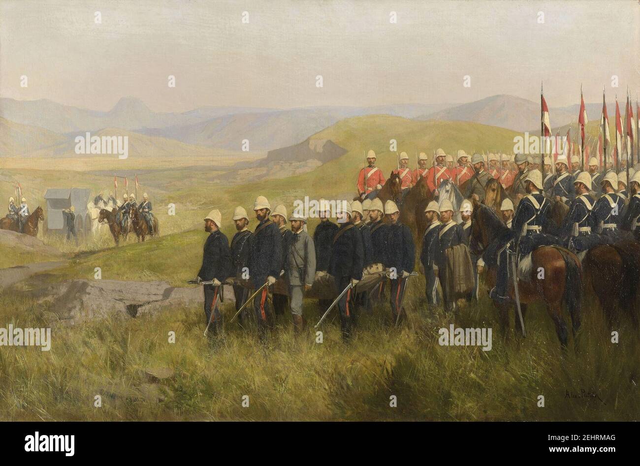 Paul Alexandre Protais (1826-90) - die Entdeckung des Körpers Von Prinz Louis Napoléon (1856-79) Stockfoto