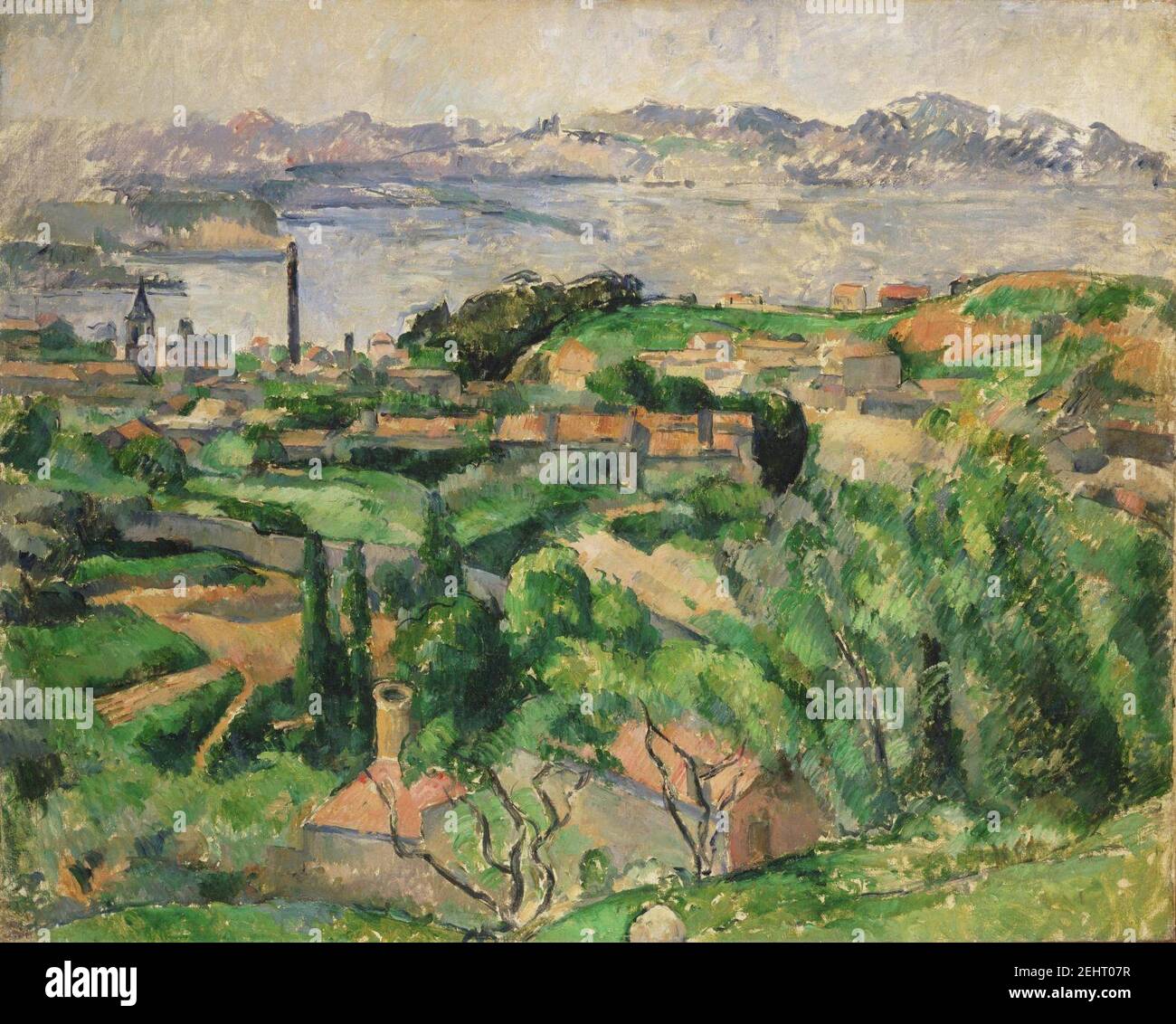 Paul Cézanne - Blick auf die Bucht von Marseille mit dem Dorf Saint-Henri. Stockfoto