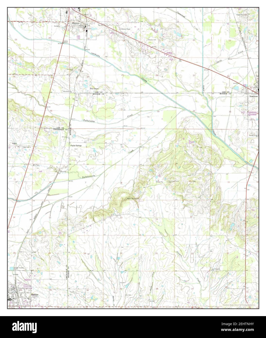 Karte von shannon mississippi Fotos und Bildmaterial in hoher