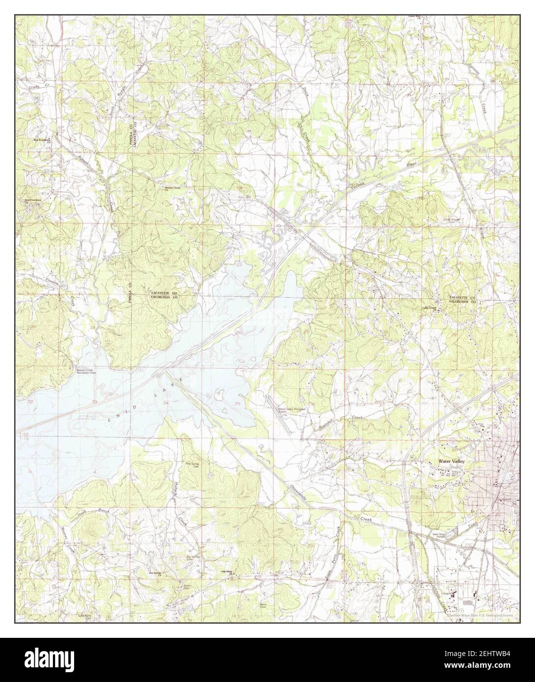 Water Valley West, Mississippi, Karte 1983, 1:24000, Vereinigte Staaten von Amerika von Timeless Maps, Daten U.S. Geological Survey Stockfoto