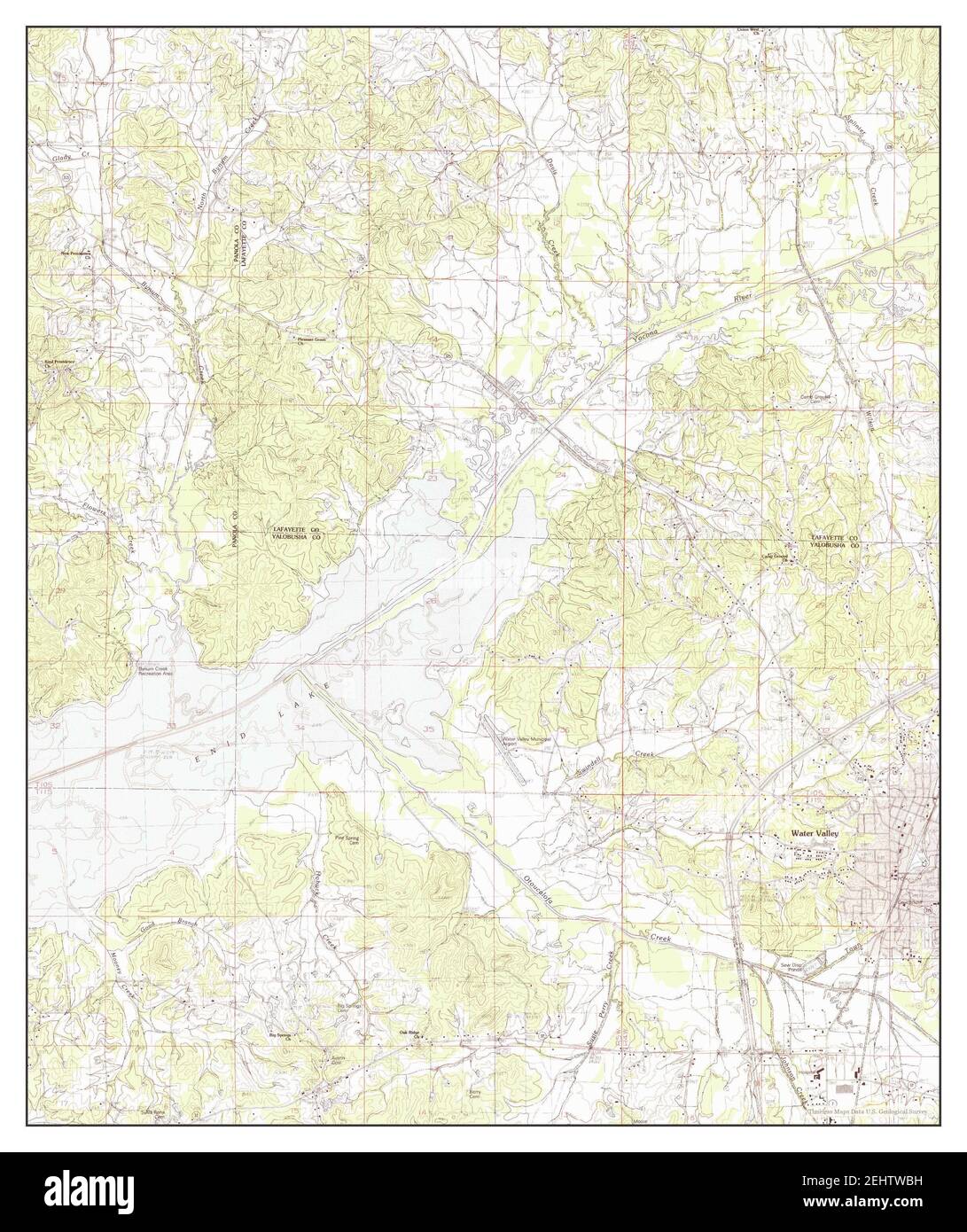 Water Valley West, Mississippi, Karte 1954, 1:24000, Vereinigte Staaten von Amerika von Timeless Maps, Daten U.S. Geological Survey Stockfoto