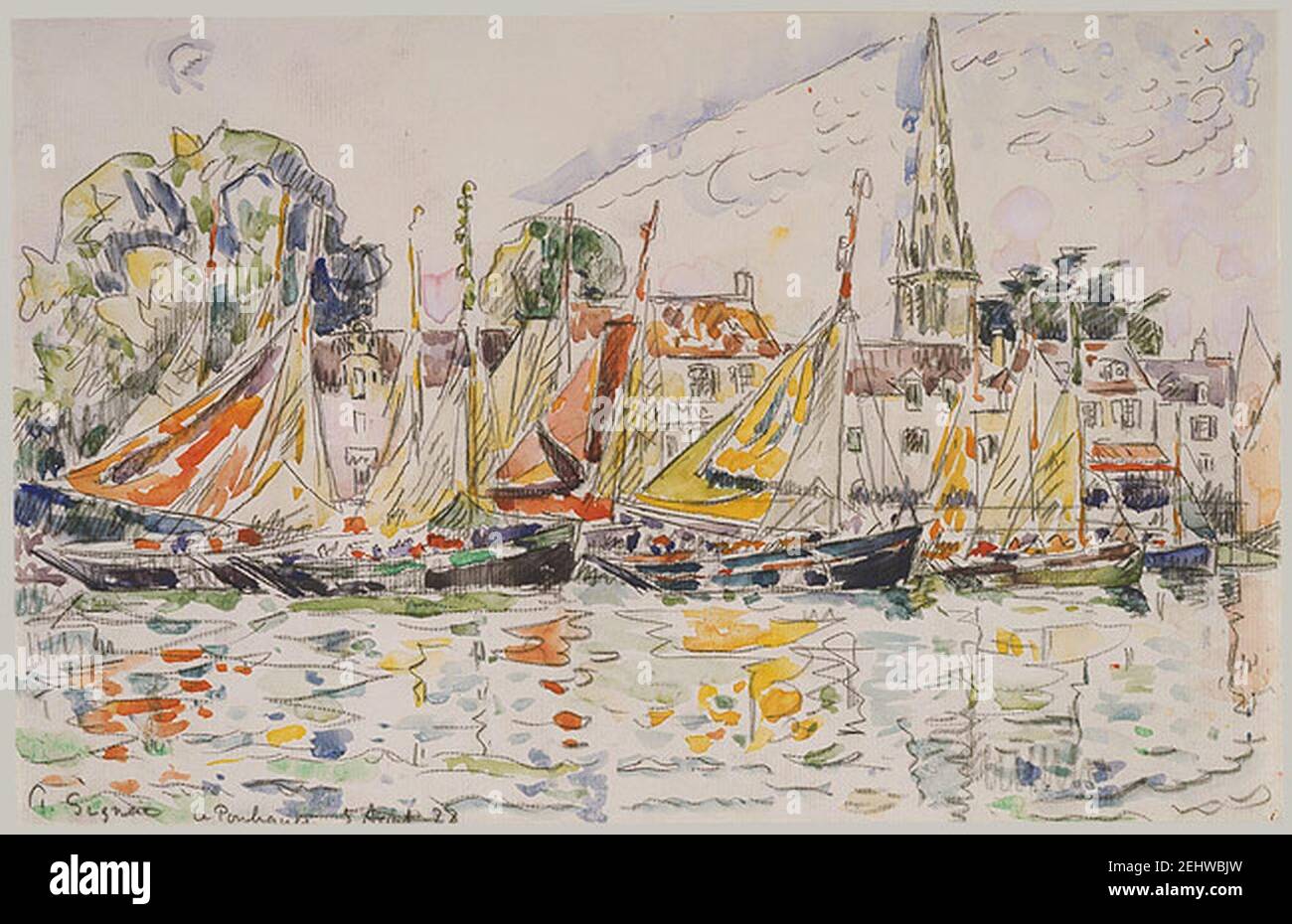Paul Signac Fisihing Boats. Stockfoto