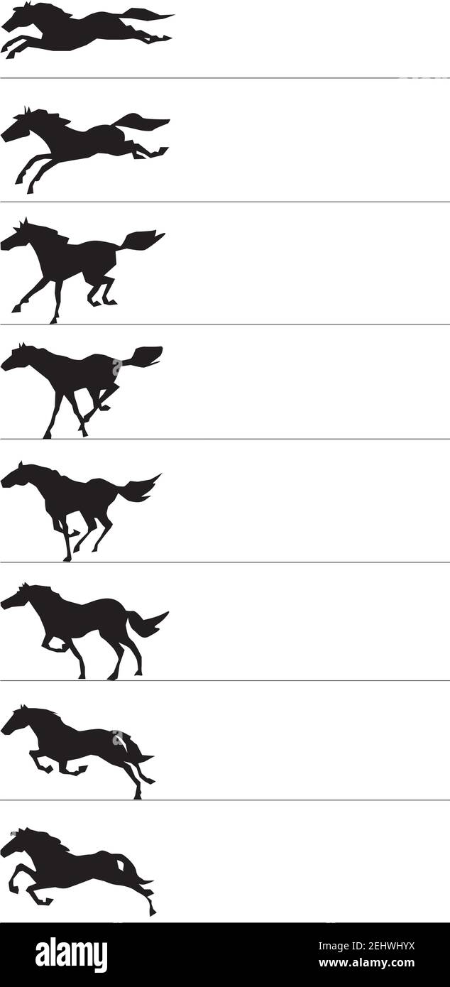 Laufpferd. Animation Sprite Blatt Stock Vektor