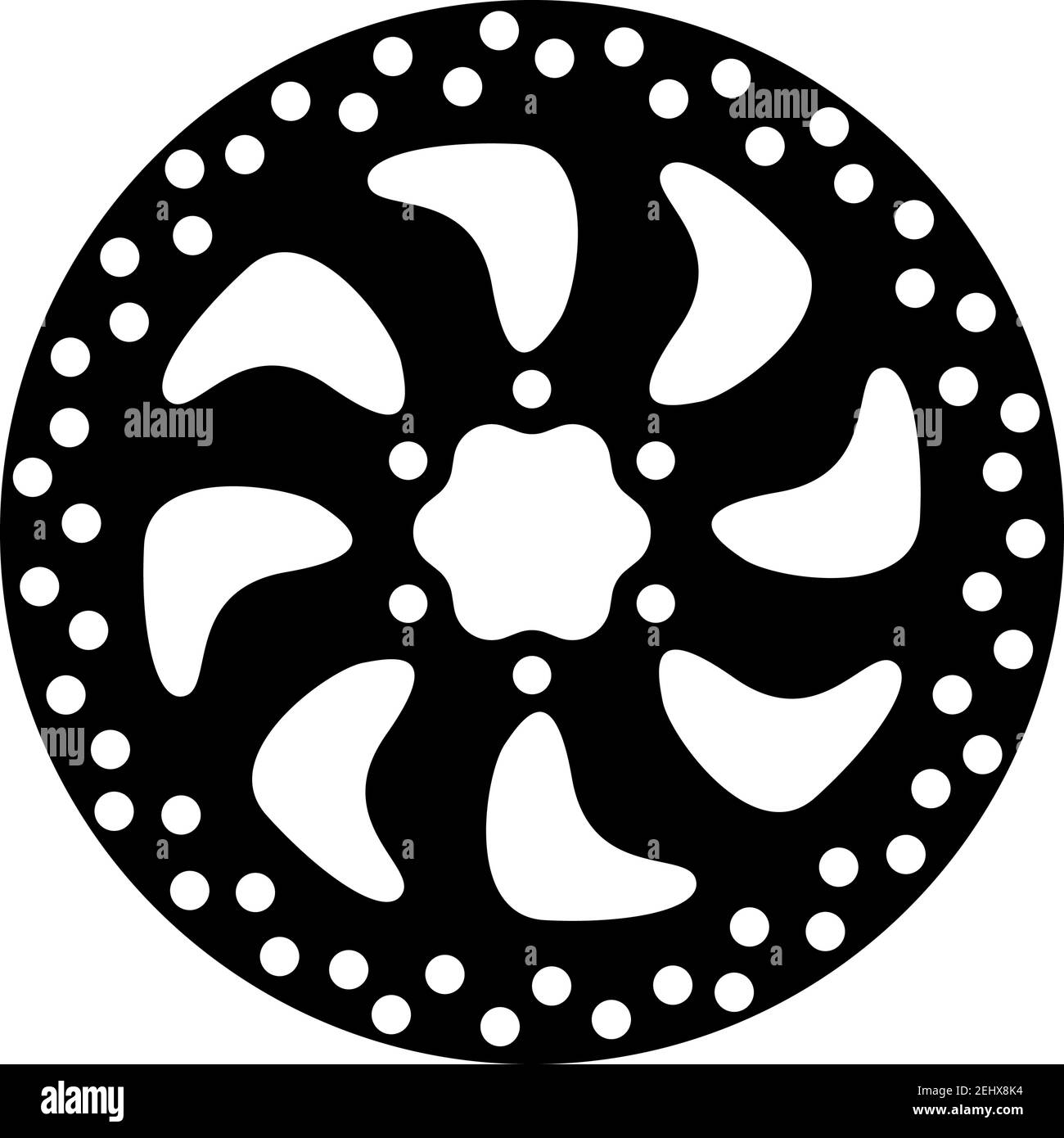 Symbol Für Bremsscheibe. Schwarzes Glyphen-Design. Vektorgrafik. Stock Vektor