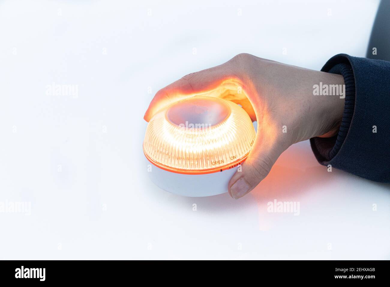 Notlicht für beschädigte Fahrzeuge Stockfoto