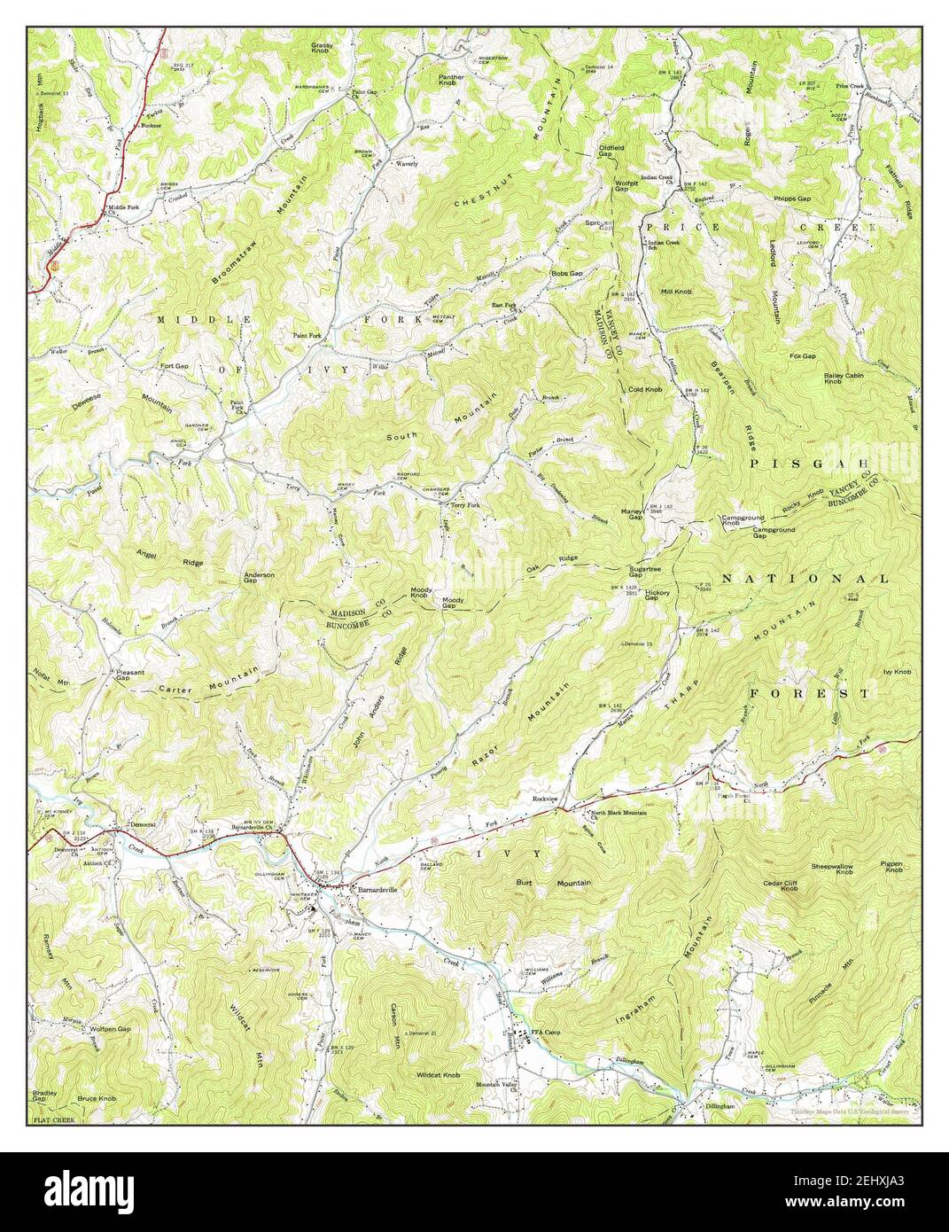 Barnardsville, North Carolina, Karte 1946, 1:24000, Vereinigte Staaten von Amerika von Timeless Maps, Daten U.S. Geological Survey Stockfoto
