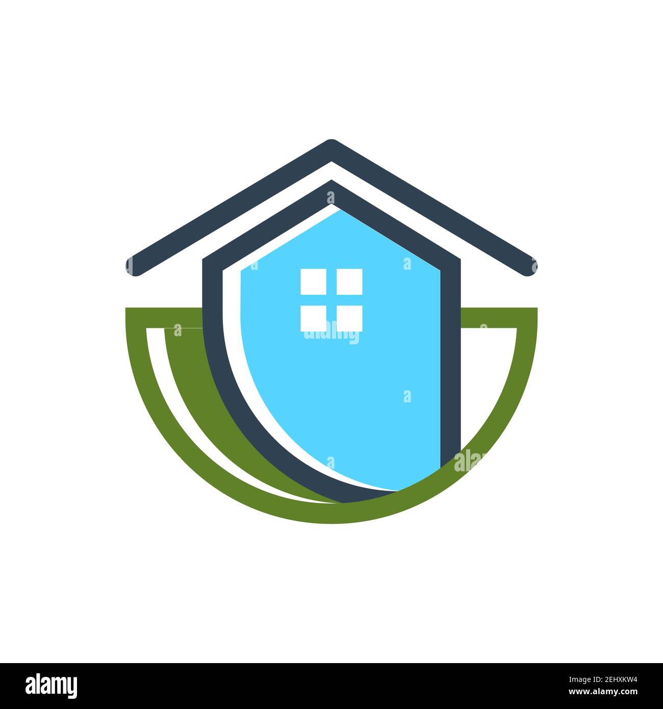 Moderne runde Haus Home App Logo Symbol Kreis Zeichen mit Konzept der Dachvektordarstellung Stock Vektor