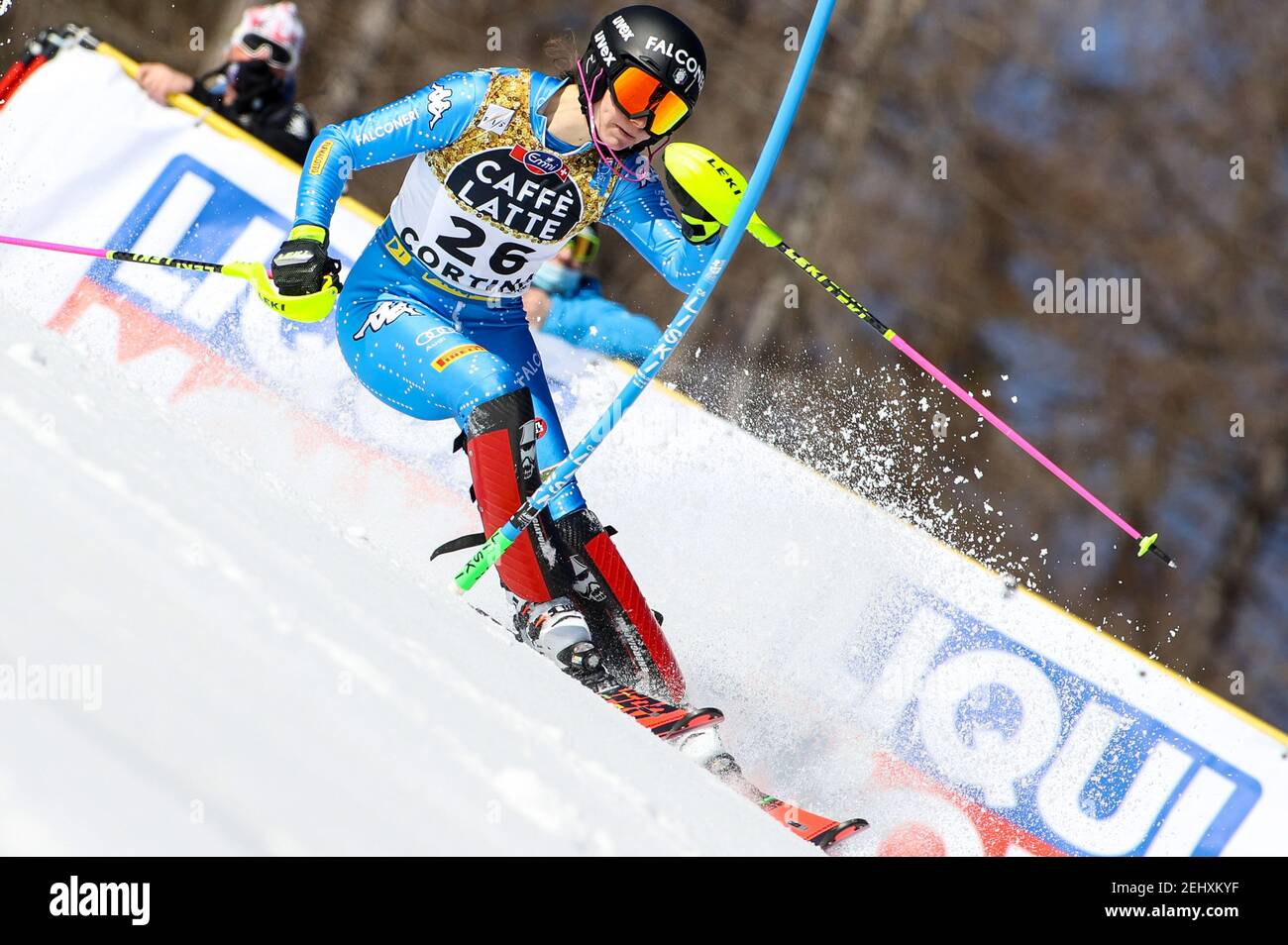 Martina PETERLINI (ITA) während der FIS Alpine Skiweltmeisterschaften 2021 - Slalom - Damen, alpines Skirennen in Cortina (BL), Italien, Februar 20 2021 Stockfoto