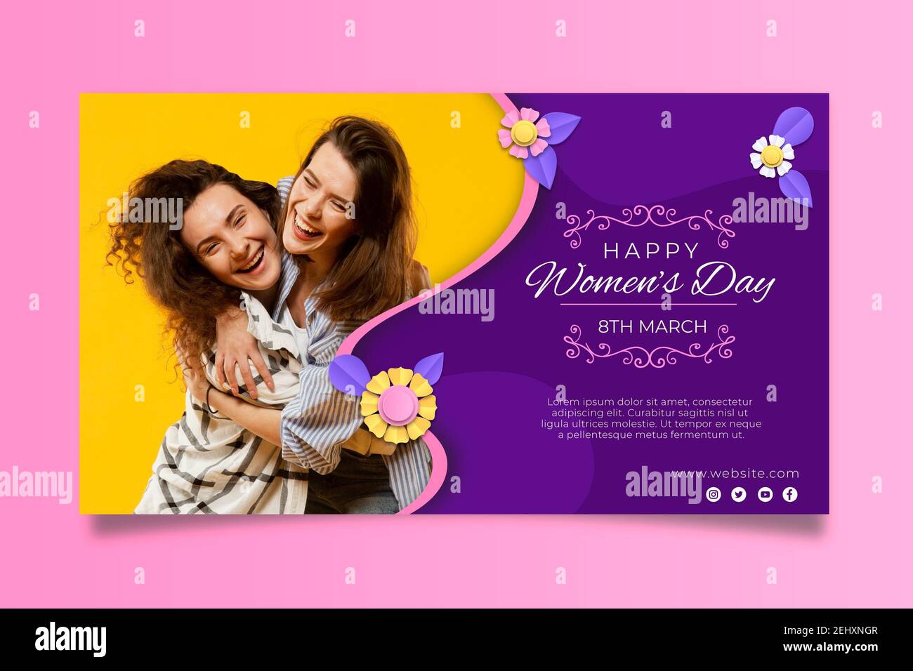 Internationaler Frauentag 8th März Wünsche, Gruß, Hintergrund,Banner Stockfoto