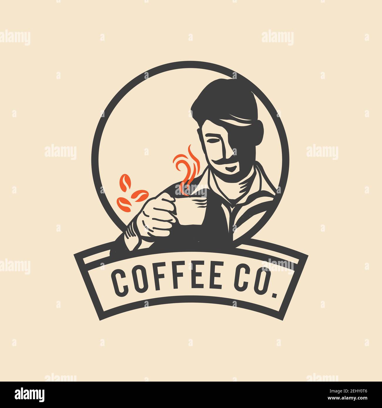 Neue Silhouette von Mann Frauen trinken Kaffee Café Logo-Design vektorgrafiken Stock Vektor