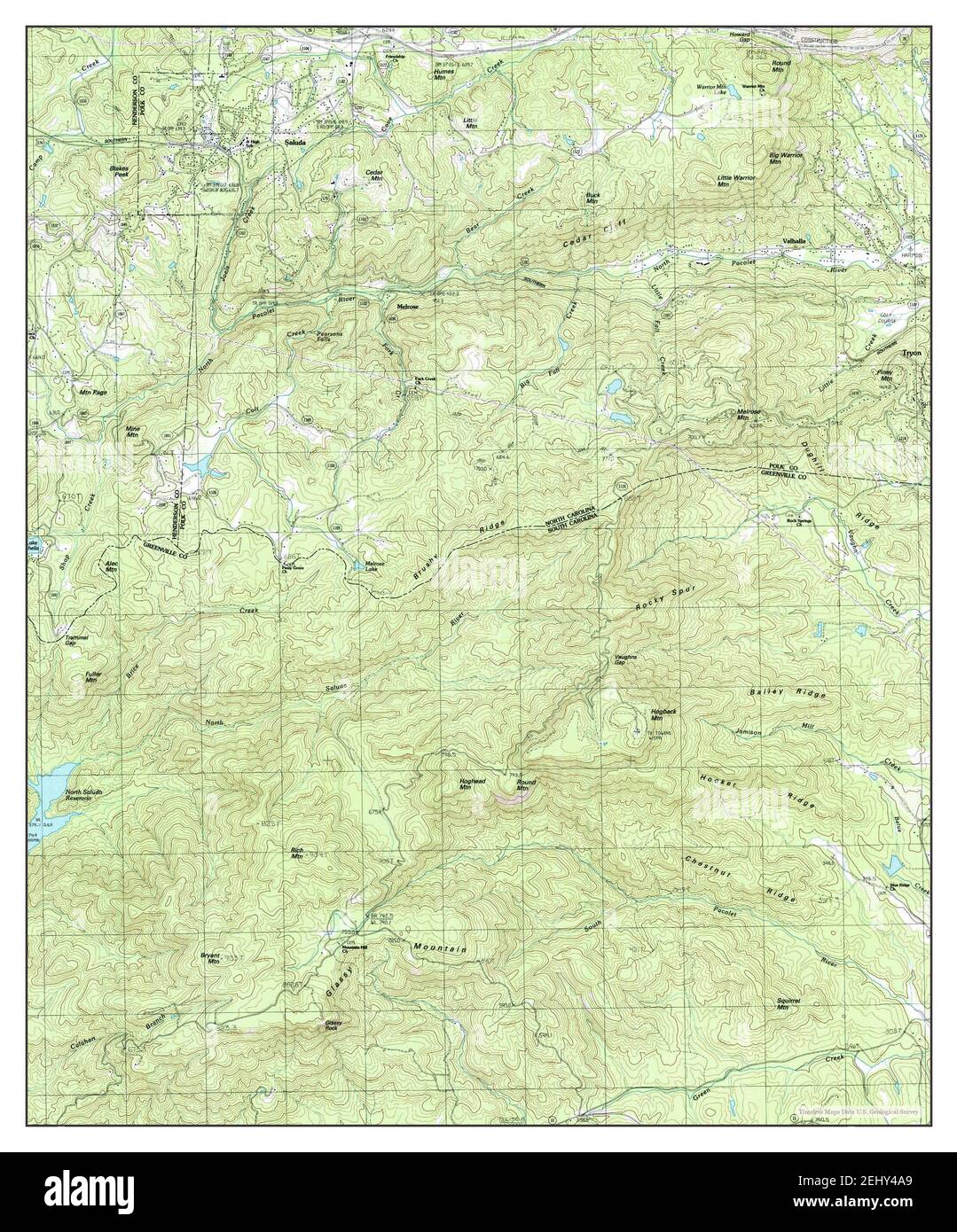 Saluda, North Carolina, Karte 1983, 1:24000, Vereinigte Staaten von Amerika von Timeless Maps, Daten U.S. Geological Survey Stockfoto