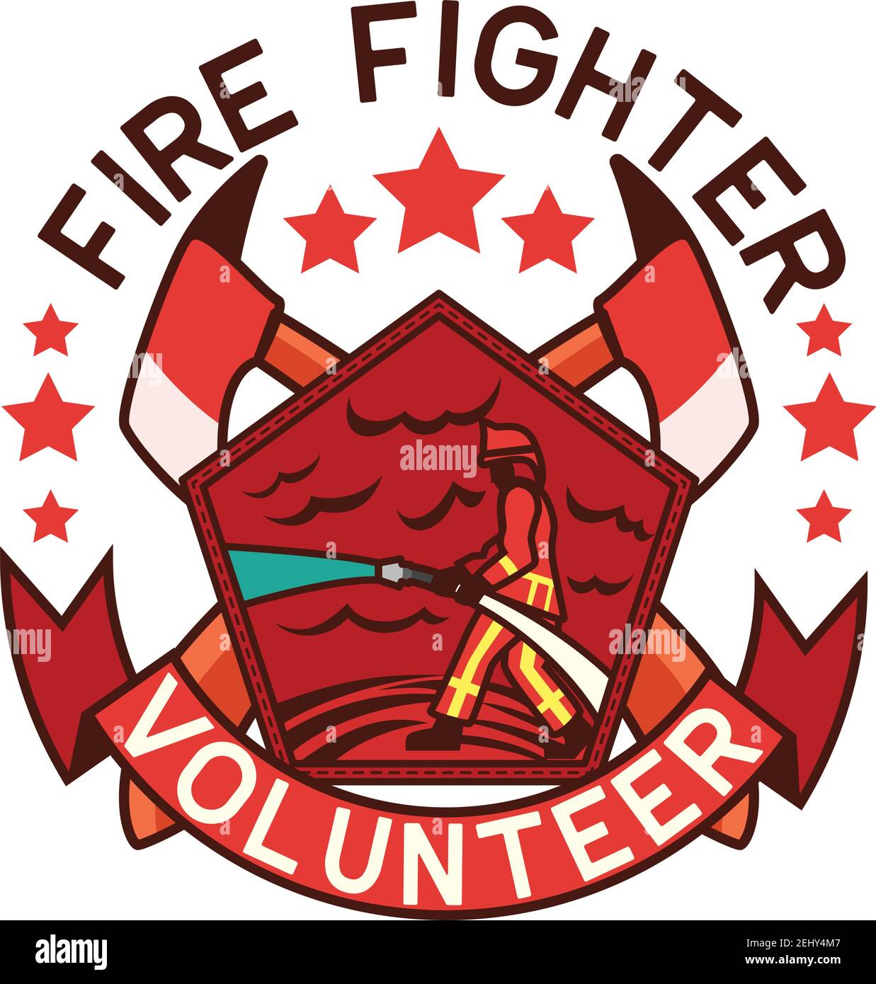 firefighter-Logo isoliert auf weißem Hintergrund. vektor-Illustration Stock Vektor