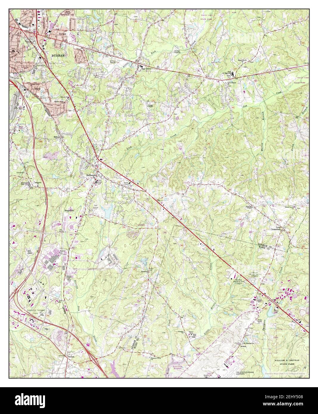 Southeast Durham, North Carolina, Karte 1973, 1:24000, Vereinigte Staaten von Amerika von Timeless Maps, Daten U.S. Geological Survey Stockfoto
