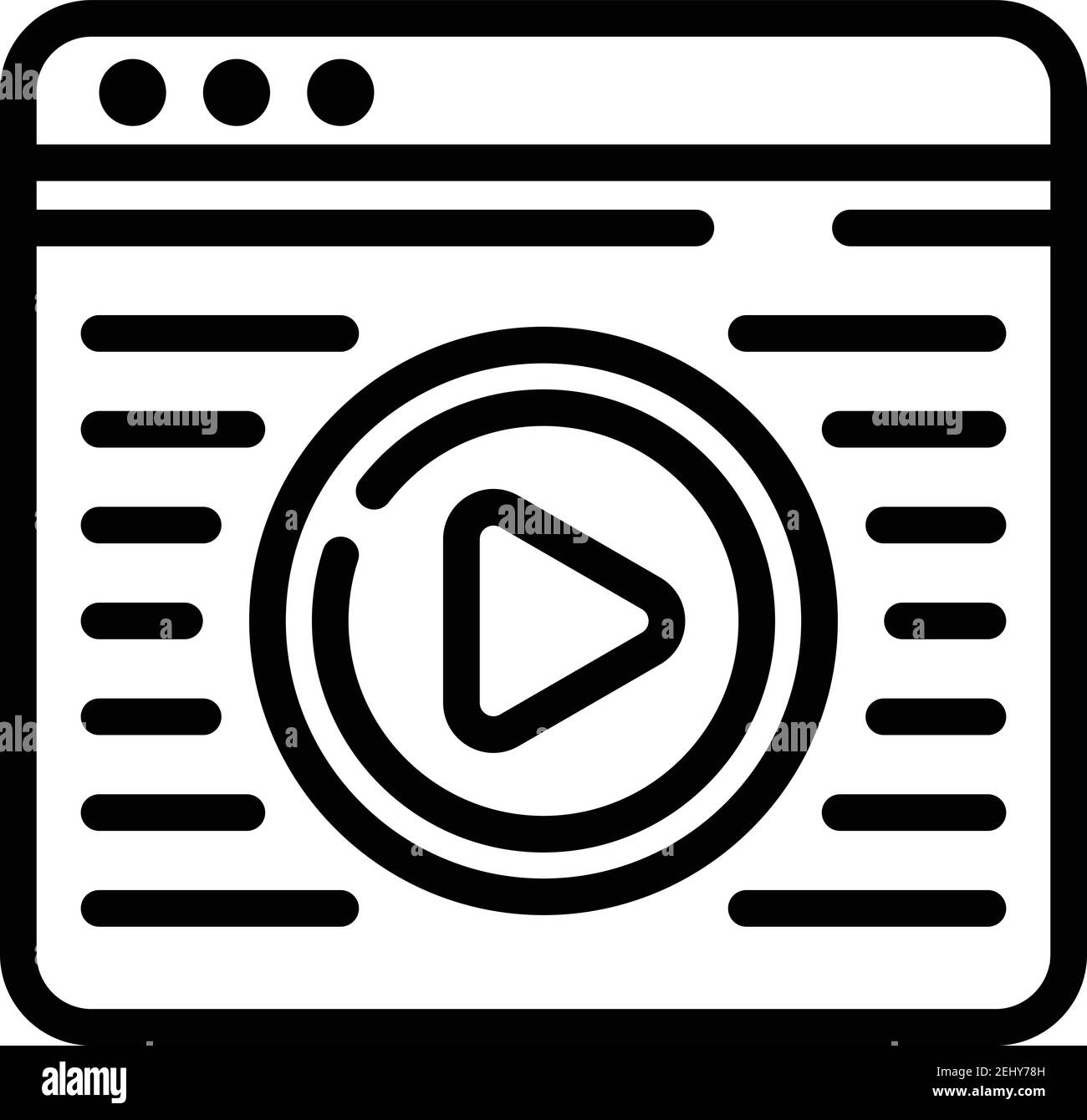 Symbol für interaktive tv-Webseite. Umriss interaktive tv-Webseite Vektor-Symbol für Web-Design isoliert auf weißem Hintergrund Stock Vektor