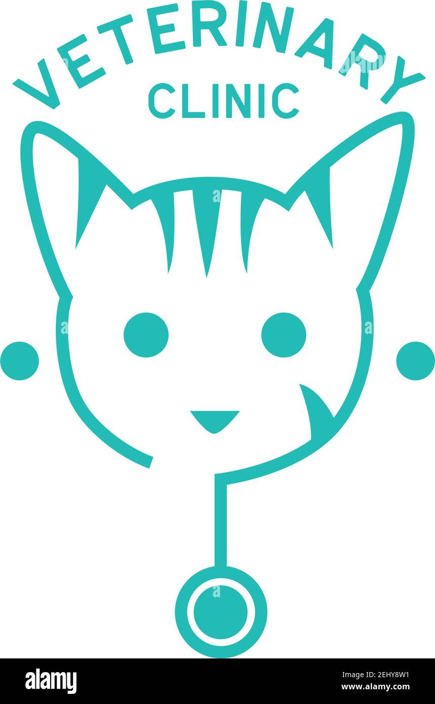 Veterinärlogo isoliert auf weißem Hintergrund, Vektorgrafik Stock Vektor