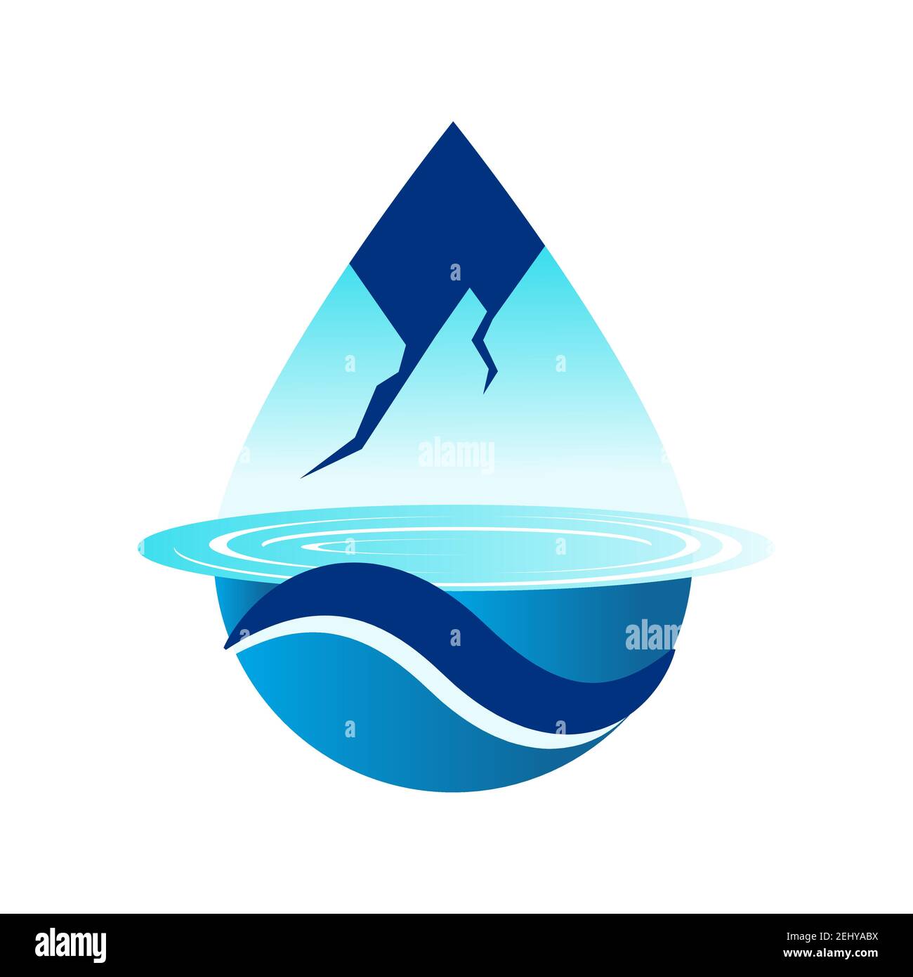 Blau große gesunde aqua Bio Mineralwasser Zeichen Logo-Design Illustrationen zu Vektorelementen Stock Vektor