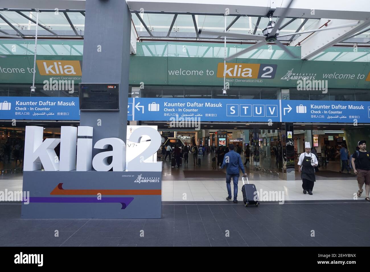 Kuala Lumpur International Airport 2 (KLIA2), in Sepang, Malaysia, ist der weltweit größte Flughafen für Billigfluggesellschaften. Stockfoto
