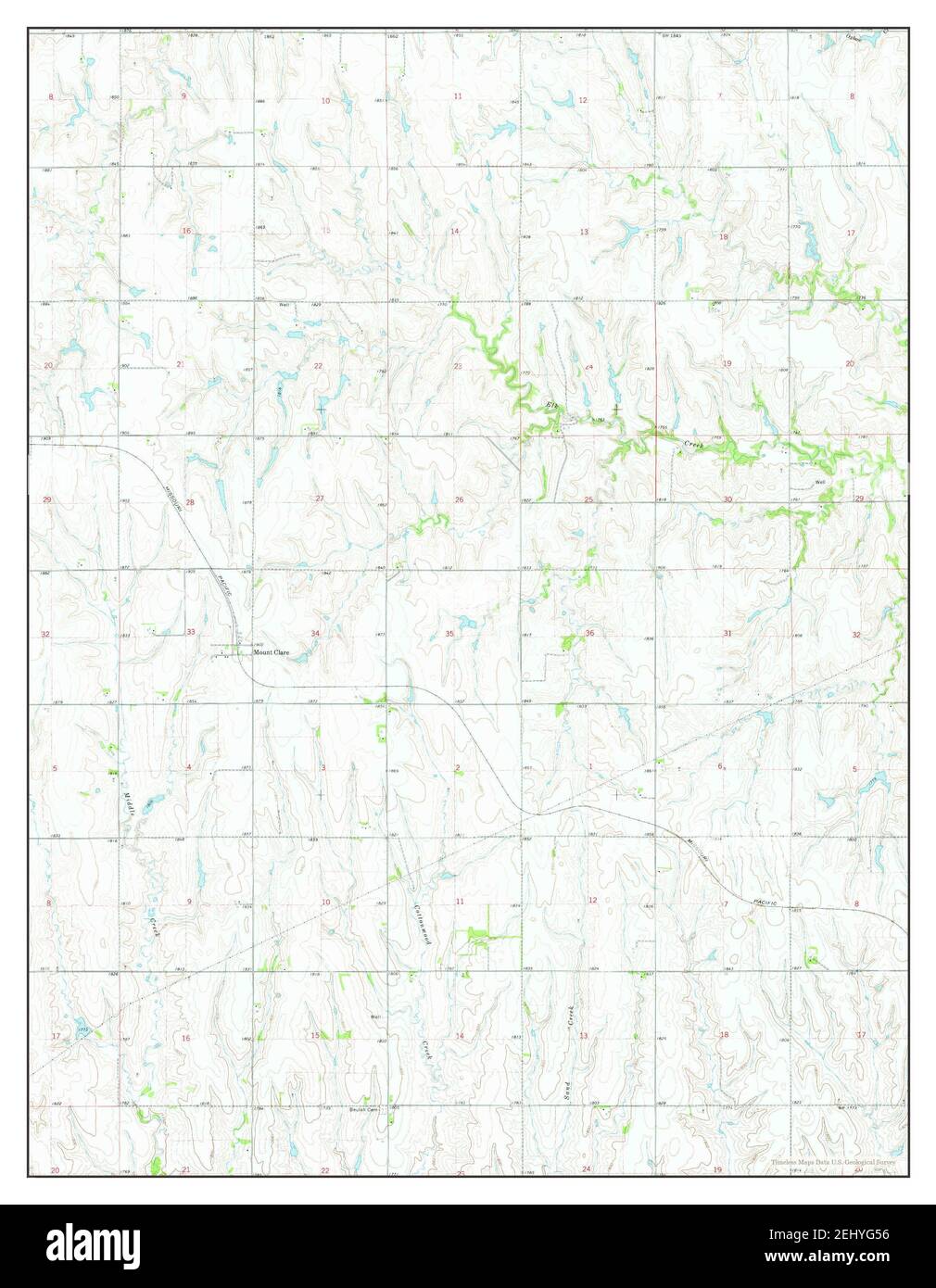 Mount Clare, Nebraska, Karte 1974, 1:24000, Vereinigte Staaten von Amerika von Timeless Maps, Daten U.S. Geological Survey Stockfoto